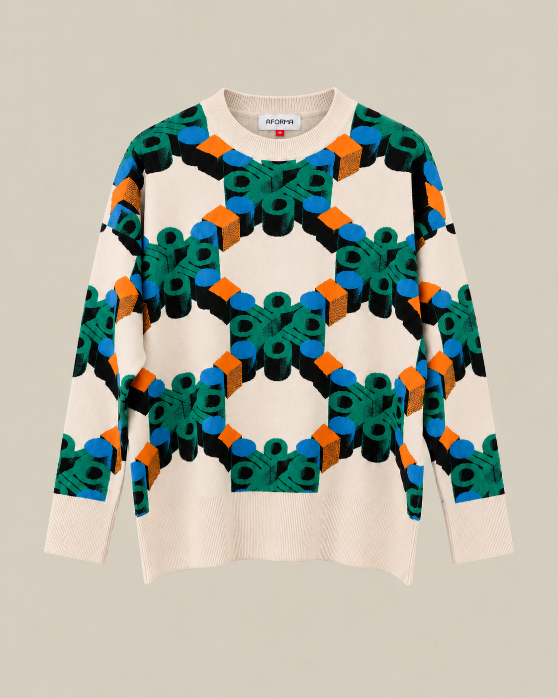 Vector Oversized Unisex Knit Sweater in Jacquard