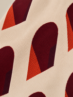 AFORMA Façade oversized unisex knit vest in blush and burgundy arch jacquard, view 8