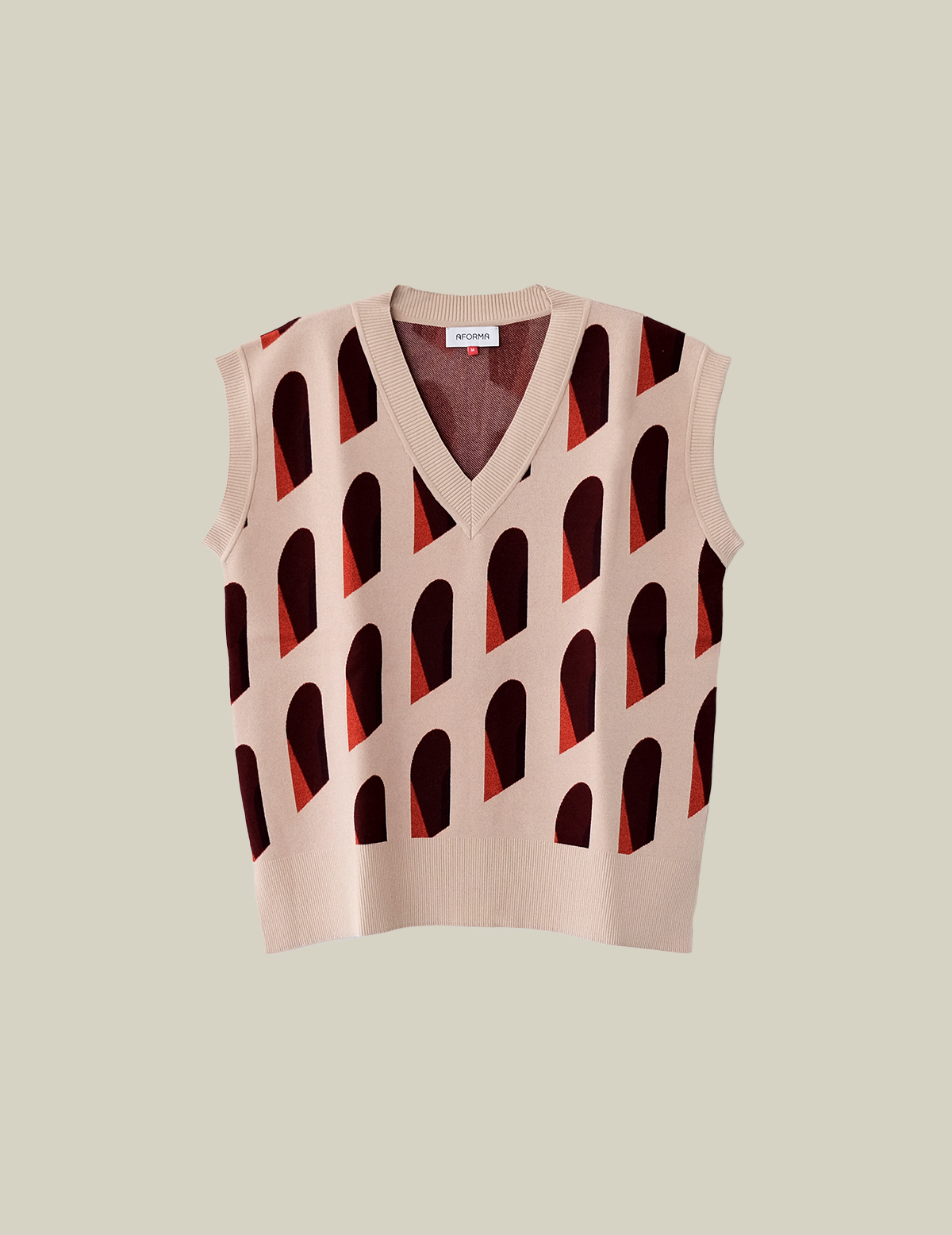 Façade Oversized Unisex Knit Vest in Jacquard